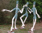 Hubert Nelli und Hubert, Holzskulpturengruppe
